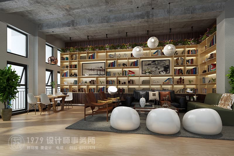 合肥個性別致書店休息區裝修效果圖 - 簡單的裝飾 后現代的設計讓書店看起來簡潔舒適上檔次